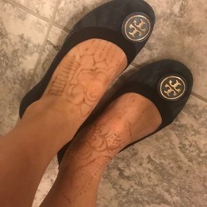 Tory Burch Navy blue suede flats